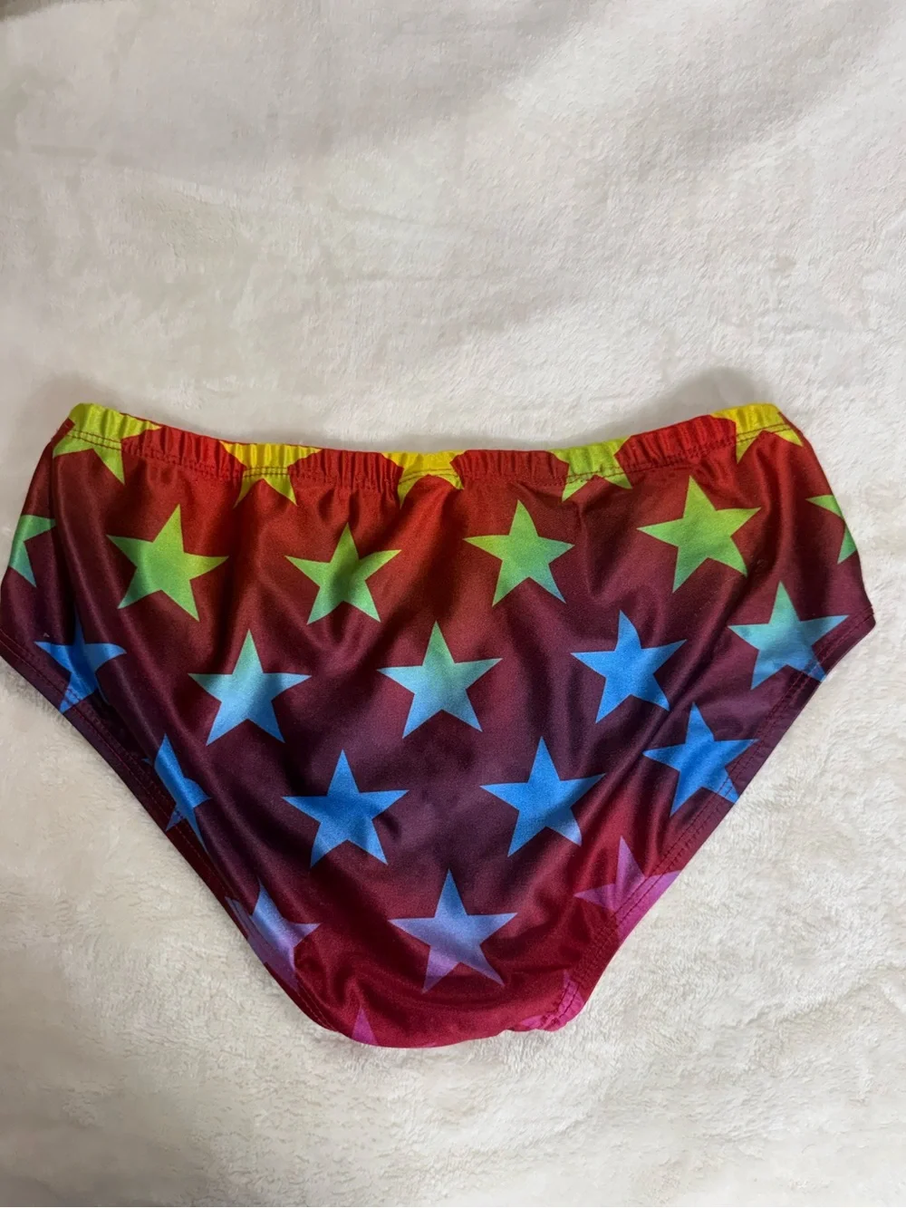 Men's Red Star Print Swim Briefs